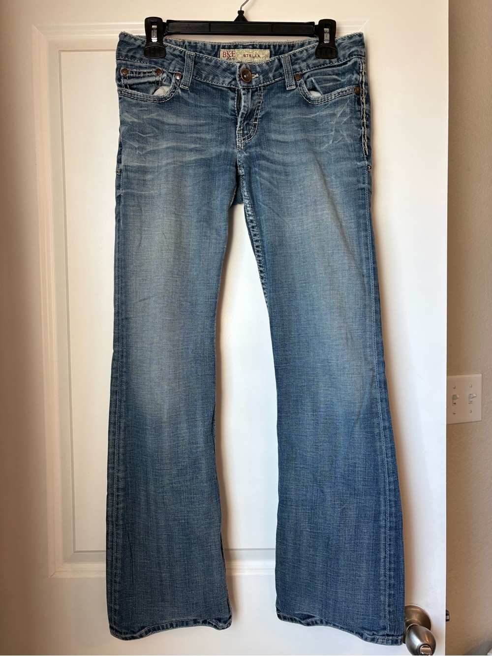 Light Wash Women's BKE Stella Flare Jeans — Mid Rise